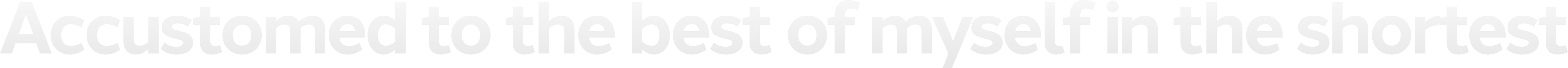 Accustomed to the best of myself