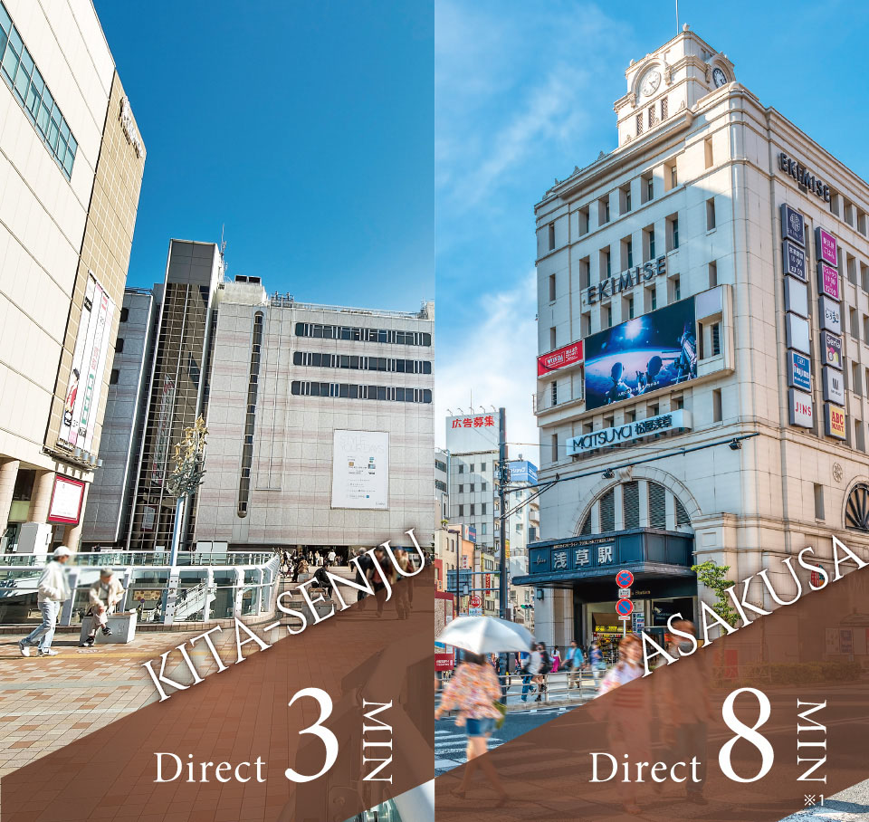 北千住駅・浅草駅前の画像
