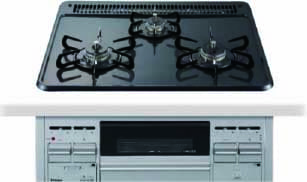 グリル付3口ガスコンロ