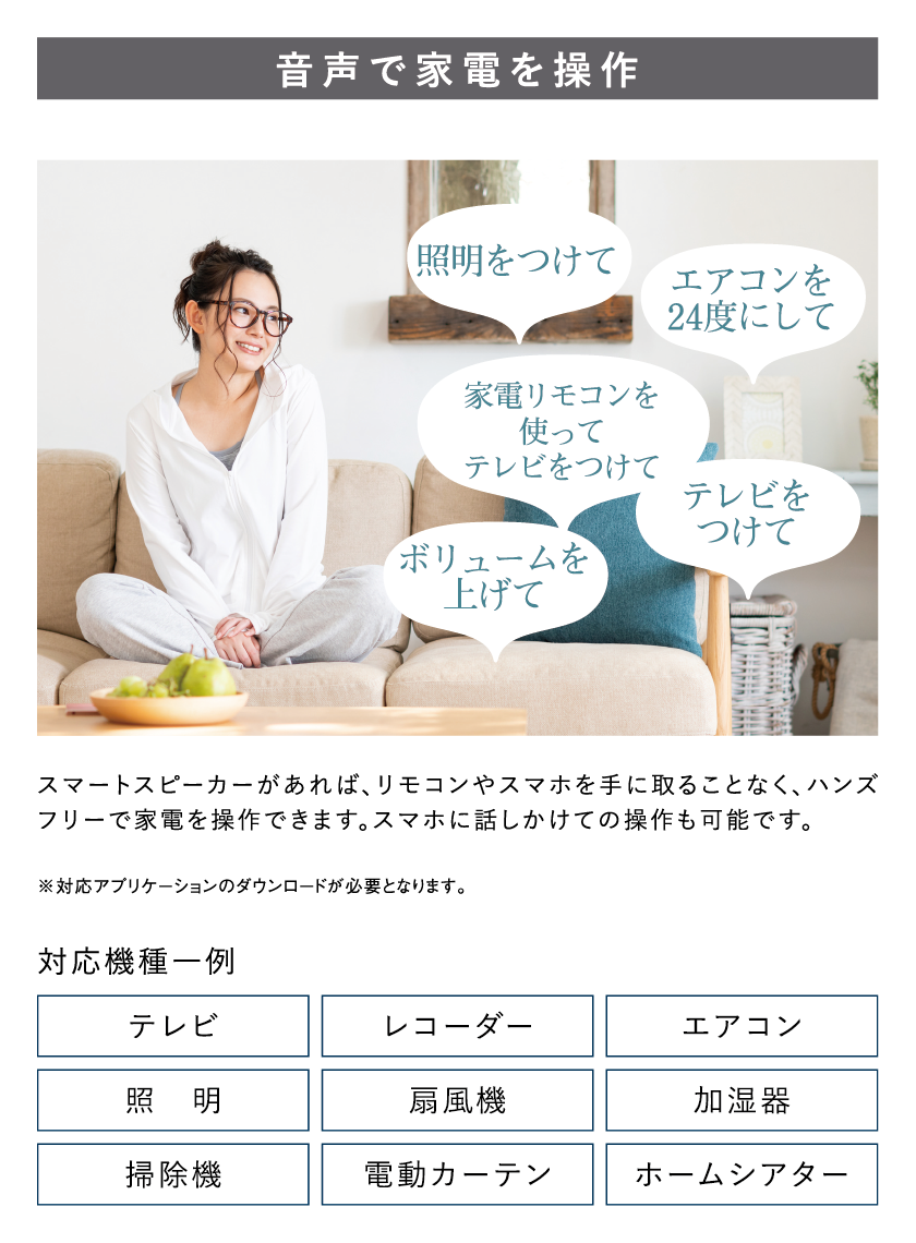 音声で家電を操作。