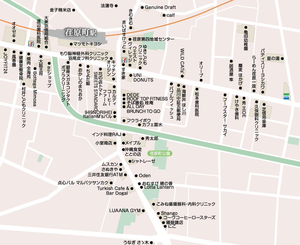 荏原町駅周辺マップ