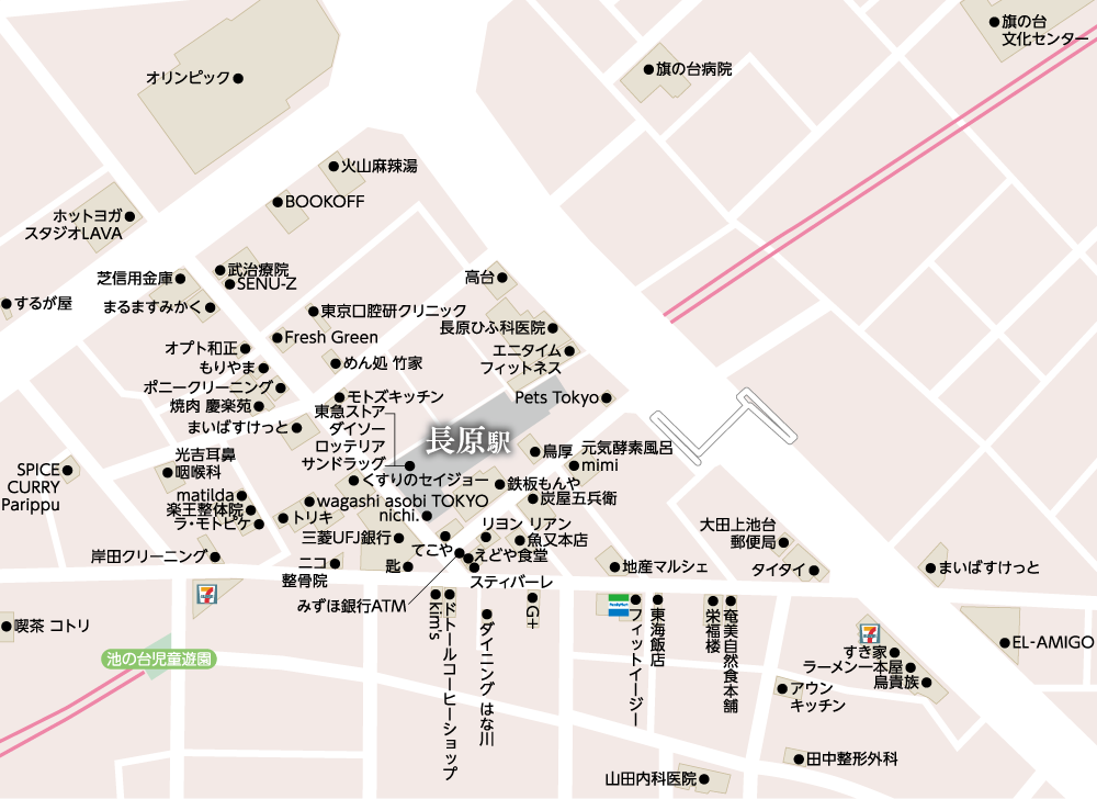 長原駅周辺マップ