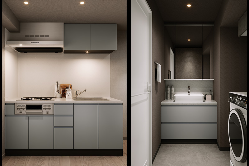 RELUXIA本所吾妻橋Ⅲ　Dtype　キッチン・バス