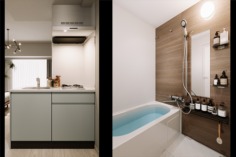 RELUXIA本所吾妻橋Ⅲ　Atype　キッチン・バス