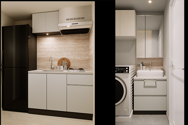 RELUXIA GRANDE川崎　キッチン、洗面台