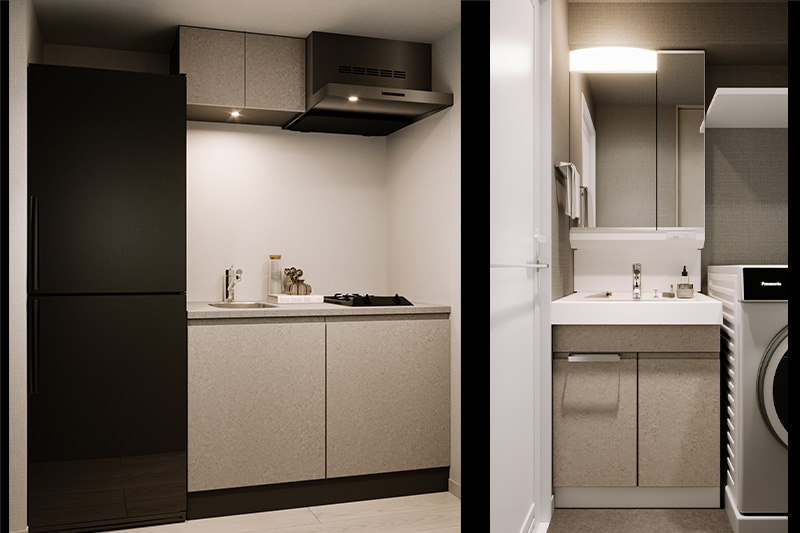 キッチン、サニタリー